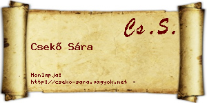 Csekő Sára névjegykártya